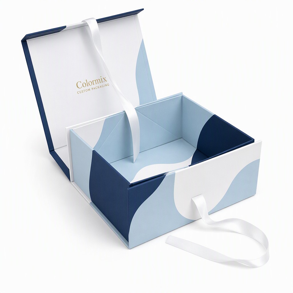 Collapsible Craft Gift Box with Ribbon Closure — collapsible craft gift box with ribbon closure