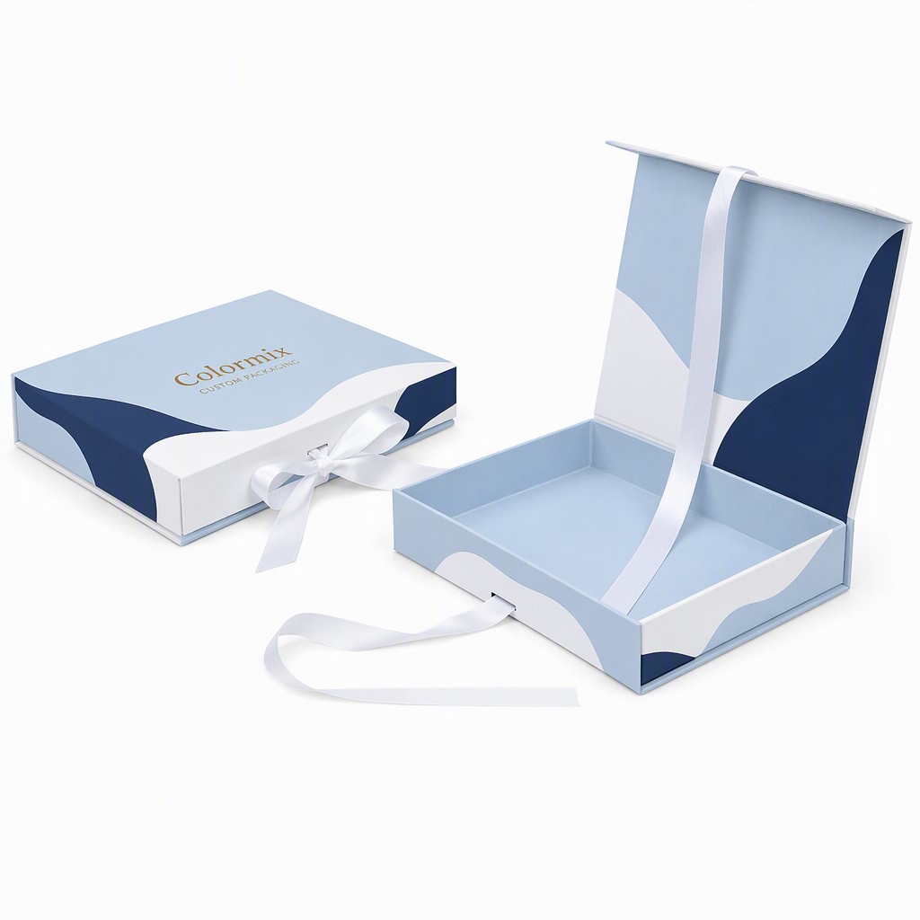 Magnetic Flap Box with Ribbon Closure — magnetic flap box with ribbon closure