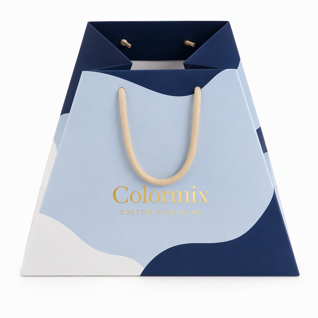 Trapezoid Paper Bag — trapezoid paper bag by Colormix Packaging